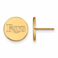 Tampa Bay Rays Sterling Silver Gold Plated Small Disc Earrings