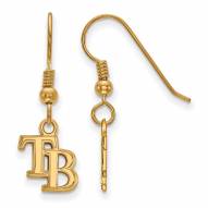 Tampa Bay Rays Sterling Silver Gold Plated Extra Small Dangle Earrings