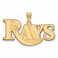 Tampa Bay Rays Sterling Silver Gold Plated Large Pendant
