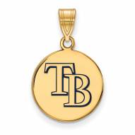 Tampa Bay Rays Sterling Silver Gold Plated Medium Pendant