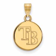 Tampa Bay Rays Sterling Silver Gold Plated Small Disc Pendant