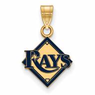 Tampa Bay Rays Sterling Silver Gold Plated Small Enameled Pendant
