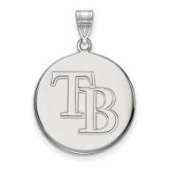Tampa Bay Rays Sterling Silver Large Disc Pendant