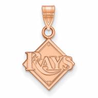 Tampa Bay Rays Sterling Silver Rose Gold Plated Small Pendant