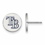 Tampa Bay Rays Sterling Silver Small Enameled Disc Earrings