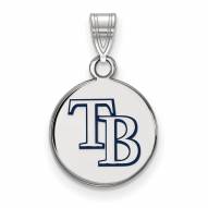 Tampa Bay Rays Sterling Silver Small Enameled Pendant