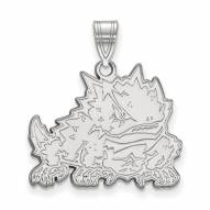 Texas Christian Horned Frogs Sterling Silver Large Pendant