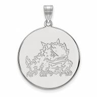 Texas Christian Horned Frogs Sterling Silver Extra Large Disc Pendant