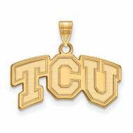 Texas Christian Horned Frogs NCAA Sterling Silver Gold Plated Small Pendant
