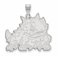 Texas Christian Horned Frogs Sterling Silver Extra Large Pendant