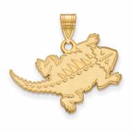 Texas Christian Horned Frogs Sterling Silver Gold Plated Large Pendant