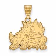 Texas Christian Horned Frogs Sterling Silver Gold Plated Medium Pendant