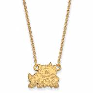 Texas Christian Horned Frogs Sterling Silver Gold Plated Small Pendant Necklace