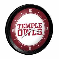 Temple Owls Ribbed Frame Wall Clock