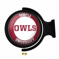 Temple Owls Round Rotating Lighted Wall Sign