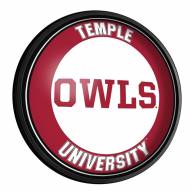 Temple Owls Round Slimline Lighted Wall Sign