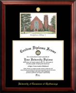 Tennessee Chattanooga Mocs Gold Embossed Diploma Frame with Campus Images Lithograph