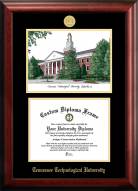 Tennessee Tech Golden Eagles Gold Embossed Diploma Frame with Campus Images Lithograph