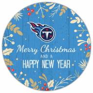 Tennessee Titans 12" Merry Christmas & Happy New Year Sign