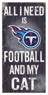 Tennessee Titans 6" x 12" Football & My Cat Sign
