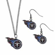 Tennessee Titans Dangle Earrings & Chain Necklace Set