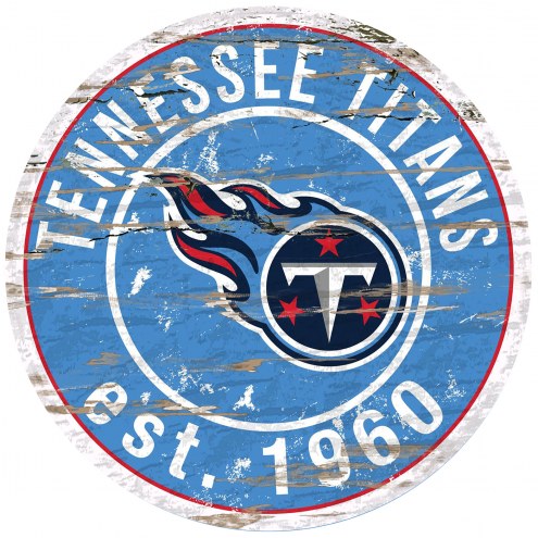 Tennessee Titans Distressed Round Sign