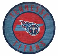 Tennessee Titans Round State Wood Sign