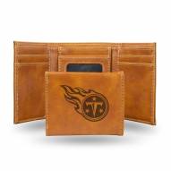 Tennessee Titans Laser Engraved Brown Trifold Wallet
