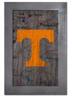 Tennessee Volunteers 11" x 19" City Map Framed Sign