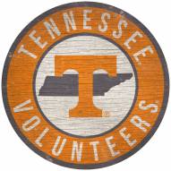 Tennessee Volunteers 12" Circle with State Sign