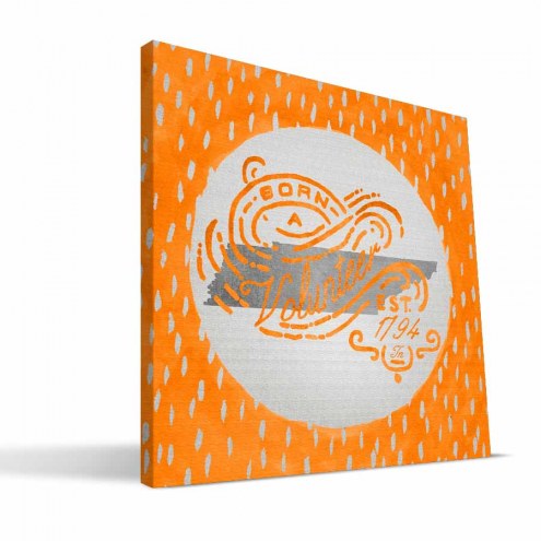 Tennessee Volunteers 12&quot; x 12&quot; Born a Fan Canvas Print