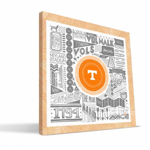 Tennessee Volunteers 16&quot; x 16&quot; Pictograph Canvas Print