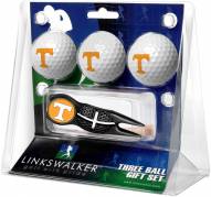 Tennessee Volunteers Black Crosshair Divot Tool & 3 Golf Ball Gift Pack