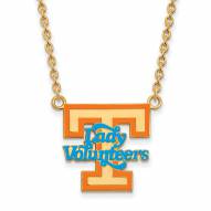 Tennessee Volunteers Sterling Silver Gold Plated Large Enameled Pendant Necklace