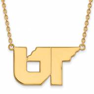 Tennessee Volunteers Sterling Silver Gold Plated Large Pendant Necklace