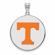 Tennessee Volunteers Sterling Silver Extra Large Enameled Disc Pendant