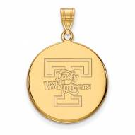 Tennessee Volunteers Sterling Silver Gold Plated Large Disc Pendant