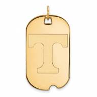 Tennessee Volunteers Sterling Silver Gold Plated Large Dog Tag
