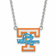Tennessee Volunteers Sterling Silver Large Enameled Pendant Necklace