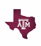Texas A&M Aggies 12" Team Color Logo State Sign