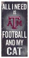 Texas A&M Aggies 6" x 12" Football & My Cat Sign
