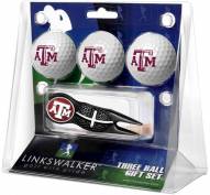Texas A&M Aggies Black Crosshair Divot Tool & 3 Golf Ball Gift Pack