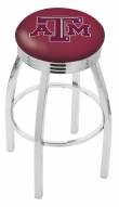 Texas A&M Aggies Chrome Swivel Barstool with Ribbed Accent Ring