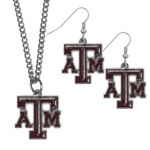 Texas A&M Aggies Dangle Earrings & Chain Necklace Set