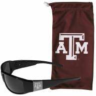 Texas A&M Aggies Etched Chrome Wrap Sunglasses & Bag