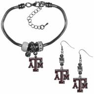 Texas A&M Aggies Euro Bead Earrings & Bracelet Set