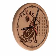 Texas A&M Aggies Laser Engraved Wood Clock