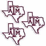 Texas A&M Aggies Home State Decal - 3 Pack