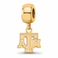 Texas A&M Aggies Sterling Silver Gold Plated Extra Small Dangle Bead