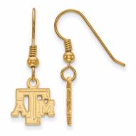 Texas A&M Aggies NCAA Sterling Silver Gold Plated Extra Small Dangle Earrings